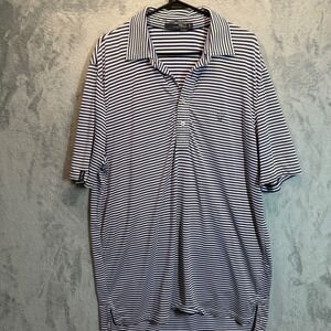 RLX Ralph Lauren Golf Polo Shirt Striped Athletic Stretch Large‎